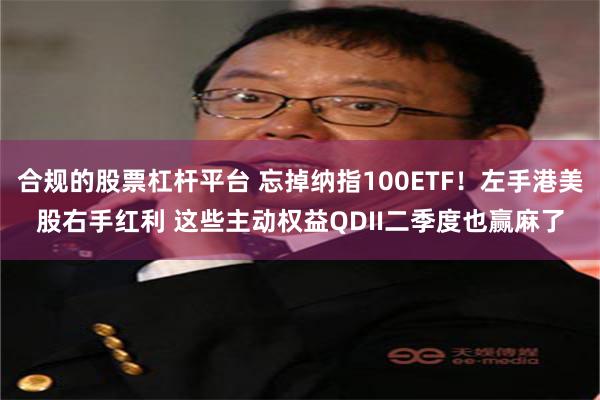 合规的股票杠杆平台 忘掉纳指100ETF！左手港美股右手红利 这些主动权益QDII二季度也赢麻了