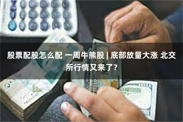 股票配股怎么配 一周牛熊股 | 底部放量大涨 北交所行情又来了？