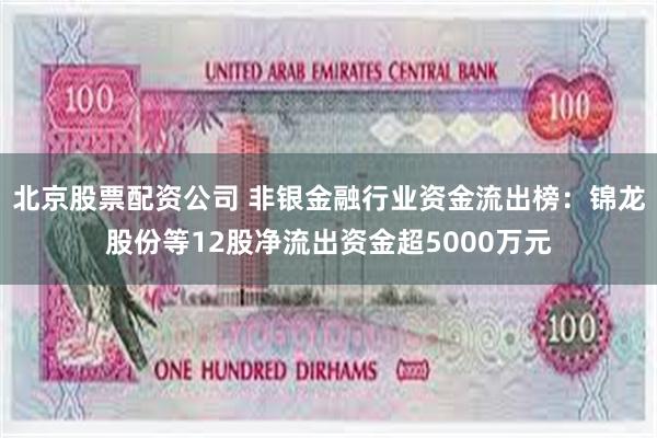 北京股票配资公司 非银金融行业资金流出榜：锦龙股份等12股净流出资金超5000万元