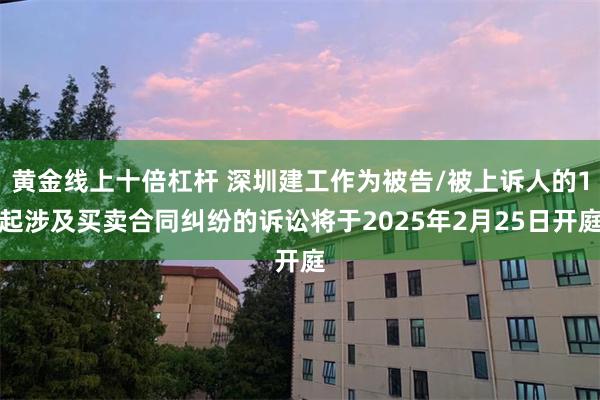 黄金线上十倍杠杆 深圳建工作为被告/被上诉人的1起涉及买卖合同纠纷的诉讼将于2025年2月25日开庭