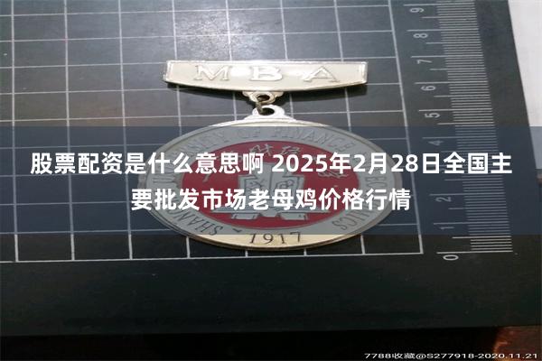 股票配资是什么意思啊 2025年2月28日全国主要批发市场老母鸡价格行情